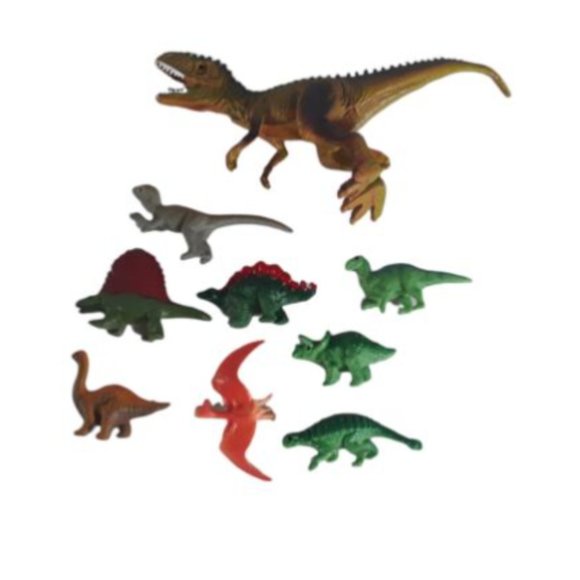 Other - Dinosaur Figures Toy Plastic Lot Of 9 Please Look At Pictures